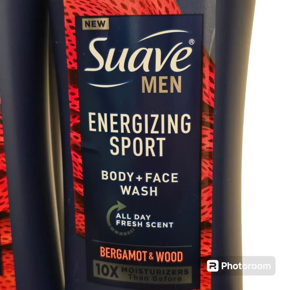 Suave Energizing Sport‎ Body and Face Wash Bergamont and Wood 18 oz.